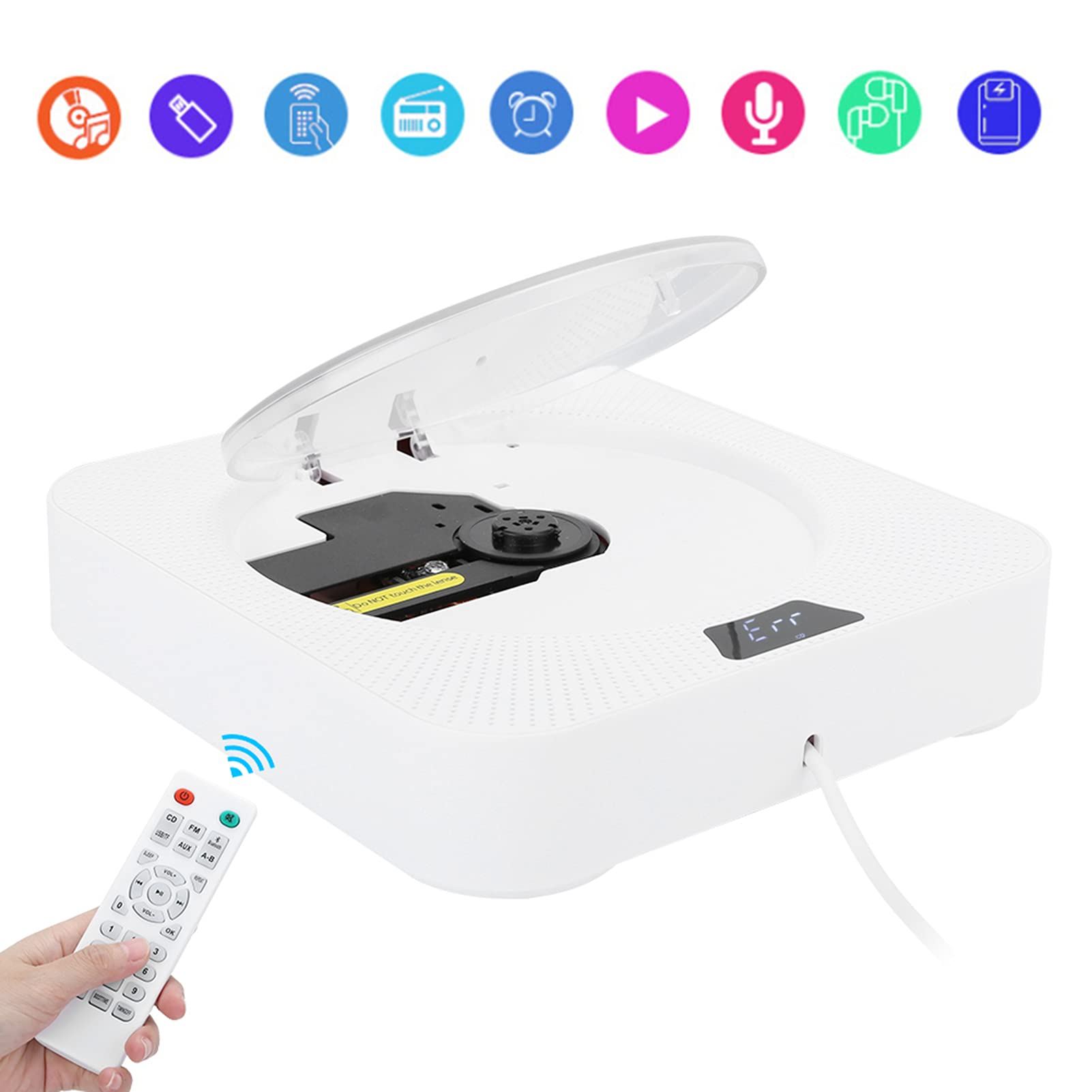 CHENGGONG Lettore CD portatile, supporto da parete 110 ~ 220 V Q200 lettore CD fetale, educazione Leggi gli anziani per i genitori dei bambini (European Regulations)
