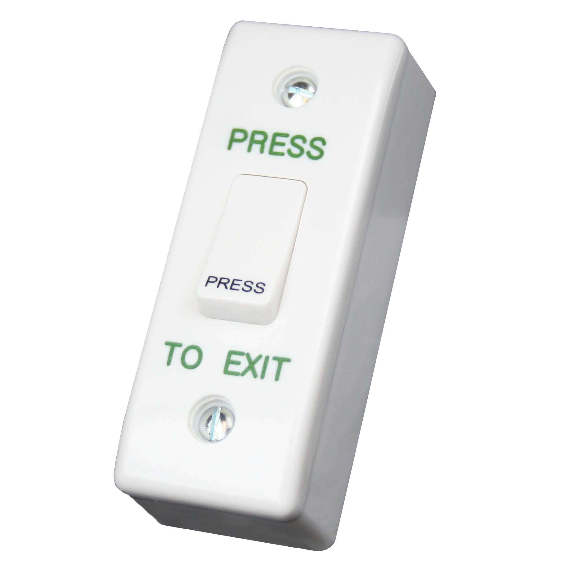 Asec White Narrow Press To Exit Button - Narrow Style