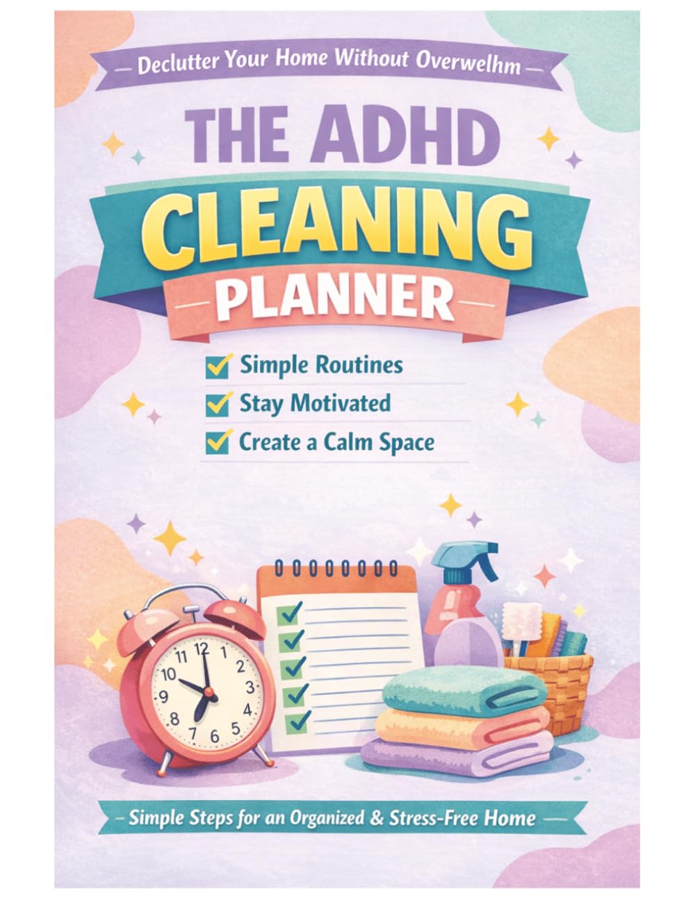 ADHD Cleaning Planner: ADHD Cleaning Checklists for Every Space-Simple Routines, Stay Motivated and Create a Calm Space