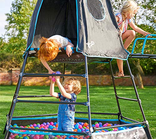 TP Toys Klettergerüst Spielturm Explorer Spielturm Kinder Outdoor Kletterturm Schwarz 306x208x201cm