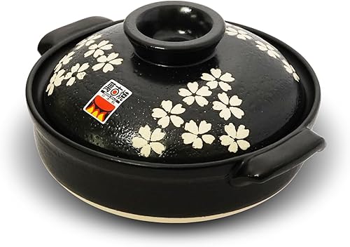 Miniatura 9 de Banko-yaki Donabe - Auténtica loza japonesa con diseño de flor de cerezo, ideal para cocinar en temporada fría, regalo perfecto para seres queridos