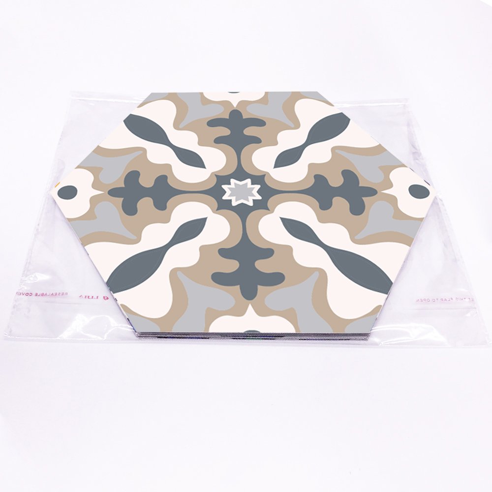 Alwayspon Vinyl Piastrelle Piano Adesivo per la Decorazione Domestica - Esagono Salotto Cucina Bagno Pavimento Campagna Decalcomanie, Sbucciare e Stick autoadesiva