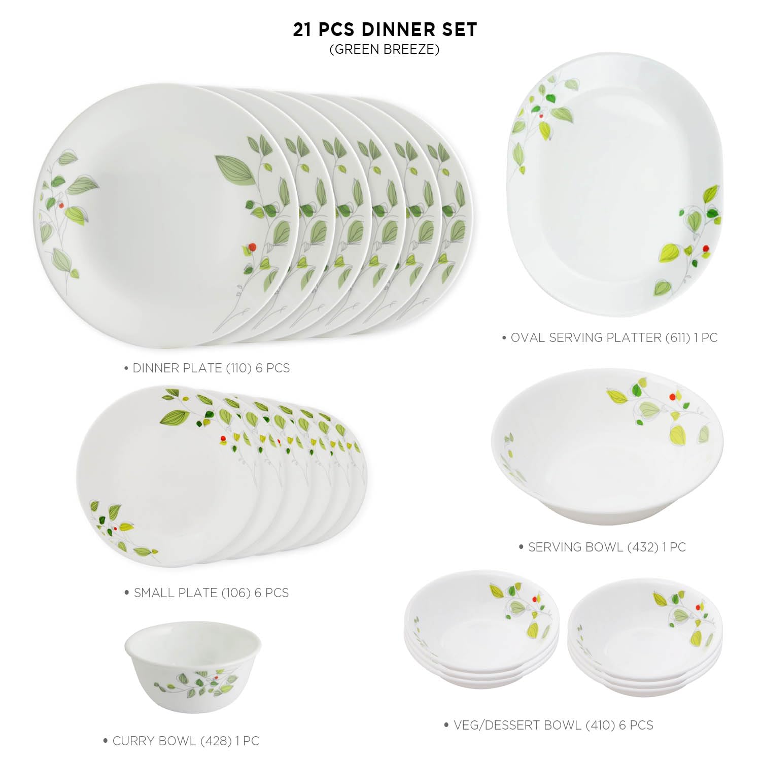 Corelle 21 Pc Dinner Set - Green Breeze : Amazon.ca: Home