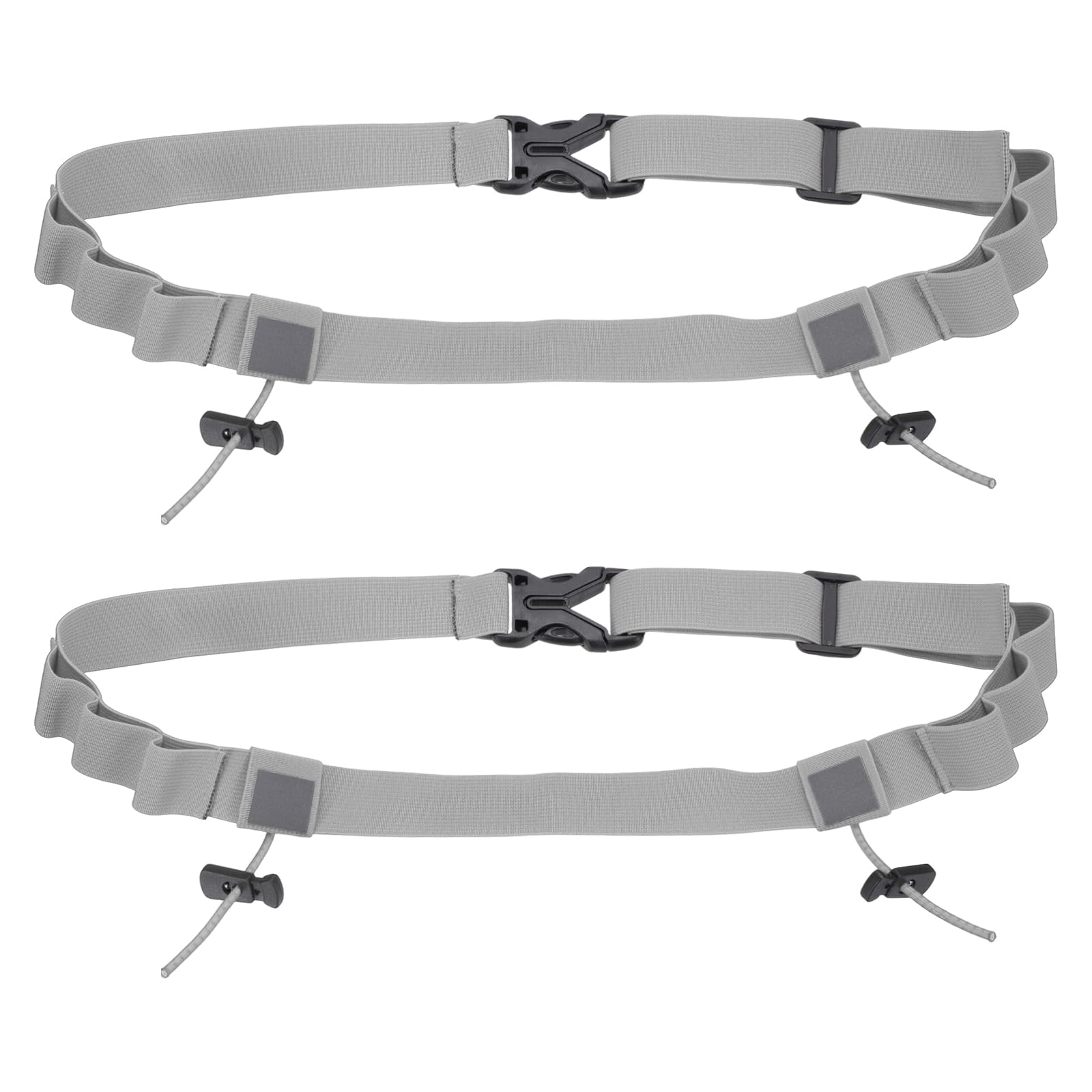 YELARXI Race Number Belt, Elastic Comfortable Running Belts with 6 Energy Gel Loops, Sport Race Bib Holder 2 Pcs & Light Gray-Fitting for (Running/Triathlon/Marathon/Cycling) — image 1