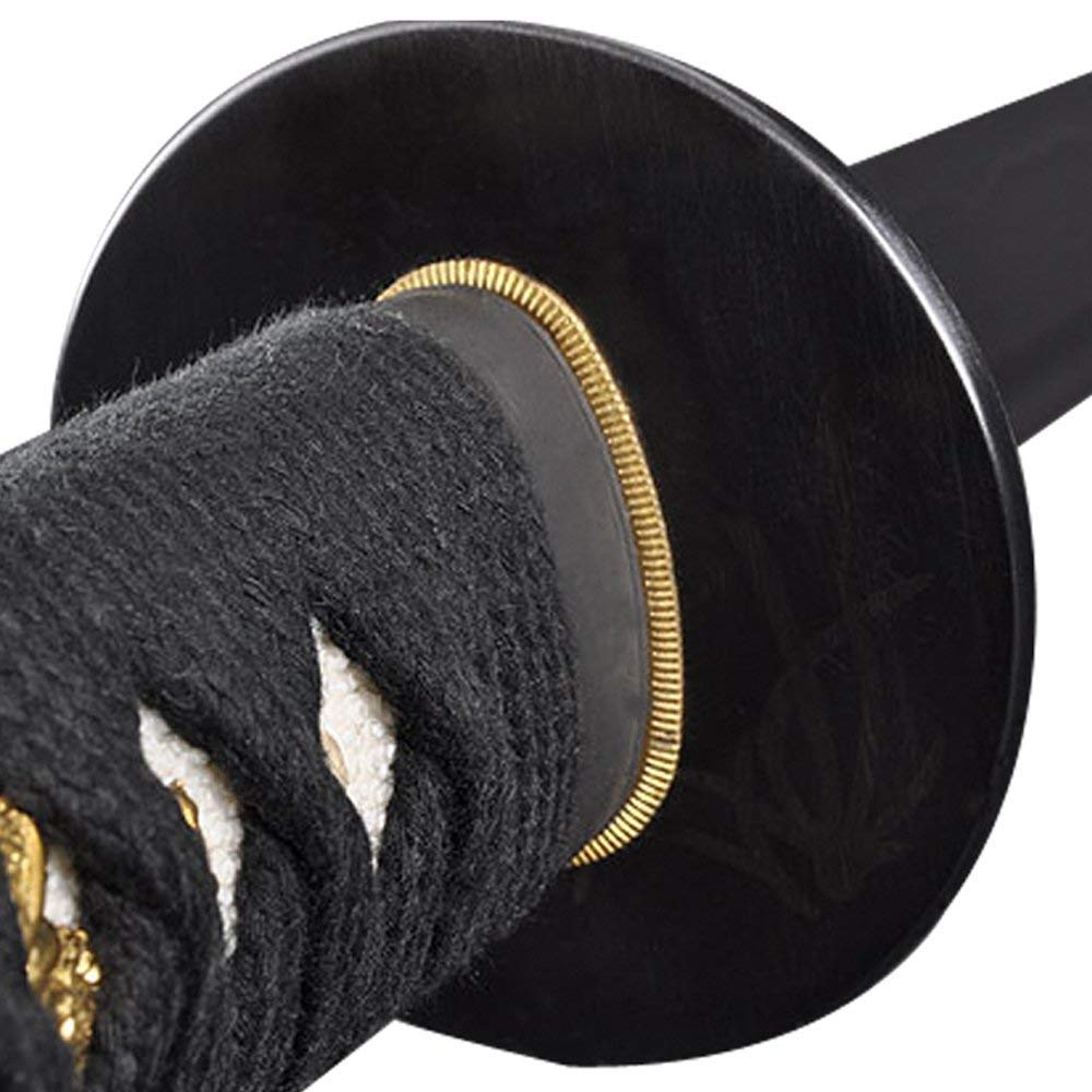 Handmade Sword - Samurai Sword Katana, Functional, Hand Forged, 1045/1060 Carbon Steel, Heat Tempered/Clay Tempered, Full Tang, Sharp, Wooden Scabbard (Orchid)