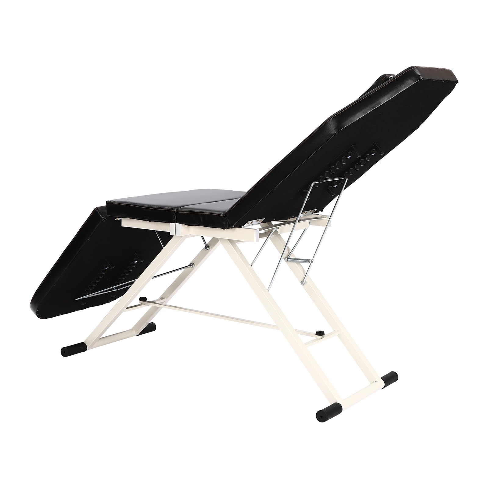 Salone di Bellezza reclinabile Pieghevole Tavolo da Massaggio Tatuaggio Letto Divano Spa Sedia Portatile Pieghevole Terapia Leggero Professionale Ciglia Regolabile Fisioterapia PVC100 (Nero)
