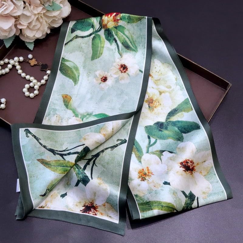 100% Pure Mulberry Silk Scarf for Women 59”*6.3” Long Headscarf Neck Scarf Hair Wraps and Shawls with Gift Packed2