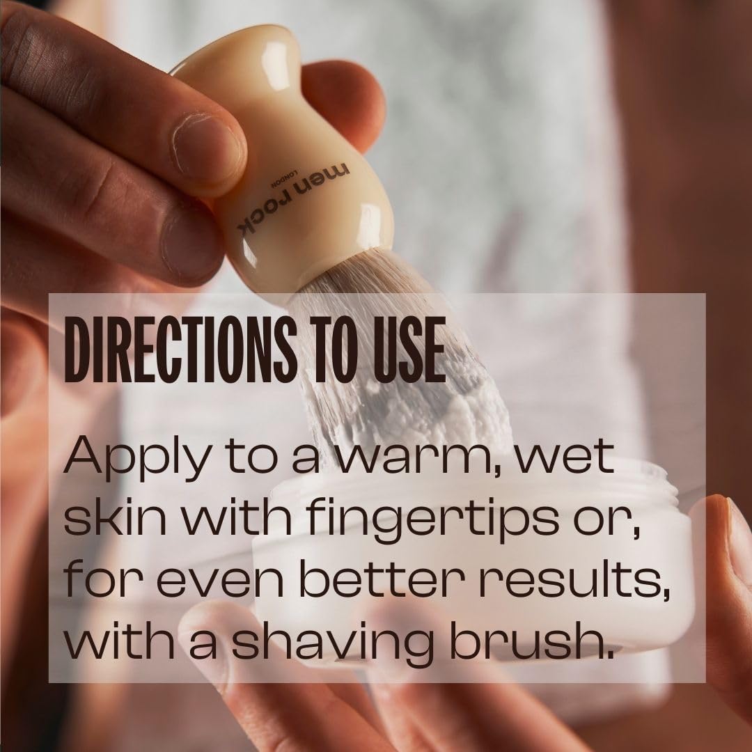 Men Rock Sicilian Lime Shave Cream for a Classy Wet Shaving Experience, Deeply Hydrates and Nourishes Skin, Zesty Sicilian Lime and Spicy Black Pepper Fragrance 100ml