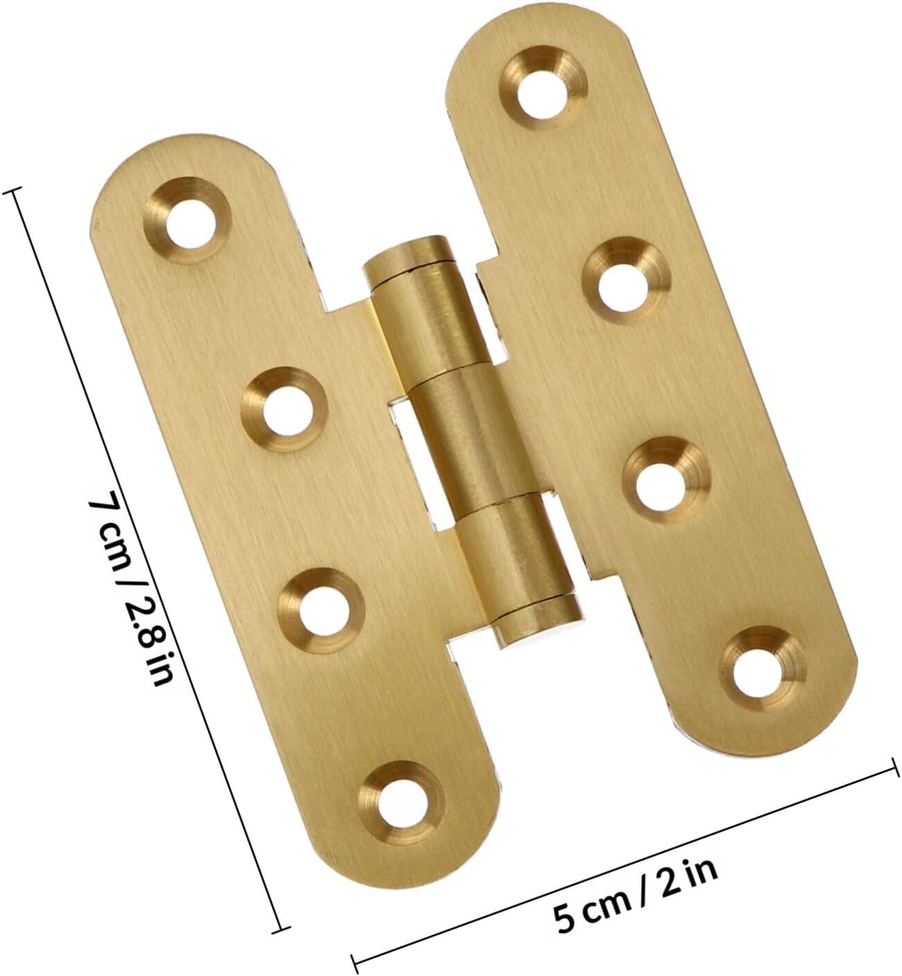 BETOOKY Copper Cabinet Hinges 2pcs 70mm 8-Hole Heavy Duty Furniture Door Butt Hinges for Kitchen Cupboard Home Improvement