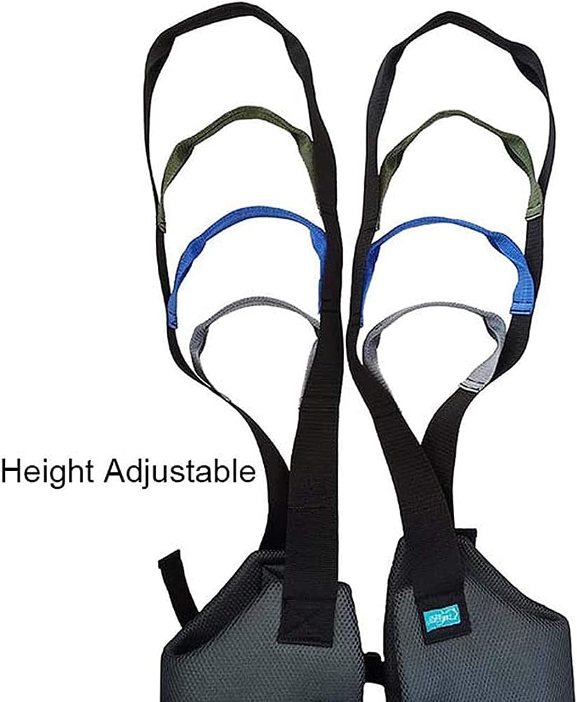 Patient Lift Slings Drive Standing Leg Trainers Exercise Thigh Hip Waist Lumbar Supports Walking Standing Aids Transfer Belt with Padded Chest Buffer, Black