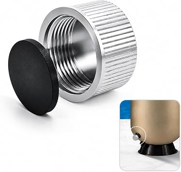 SX180HG Pool Sand Filter Drain Cap with Gasket Thick Aluminum Replacement Plug, Compatible with Select Hayward Sand Filters S166T, S180T, S210T, S220T, S244T 2005 & Older Ensures Proper Drainage