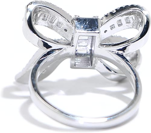 Miniatura 4 de RKKOJJO Anillo de plata de ley 925 brillante con piedras preciosas de diamantes de circonita cúbica, anillo de mariposa de diamante de circonita