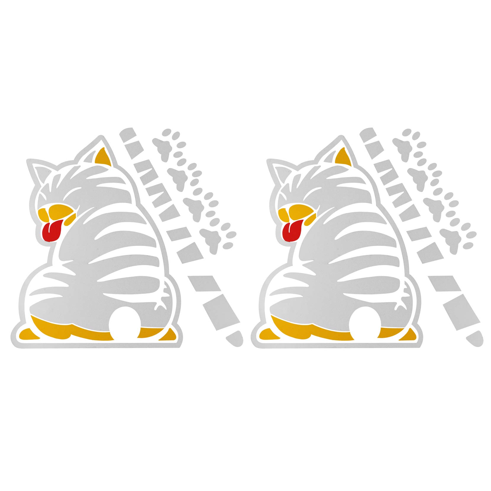 2PCS Cartoon Pet Pattern Funny Cat Moving Wagging Tail Paw Kit Stickers Reflective Car Rear Windshield Window Wiper Decals Car Styling Self Adhesive Animal Decal Art Decorative Supplies