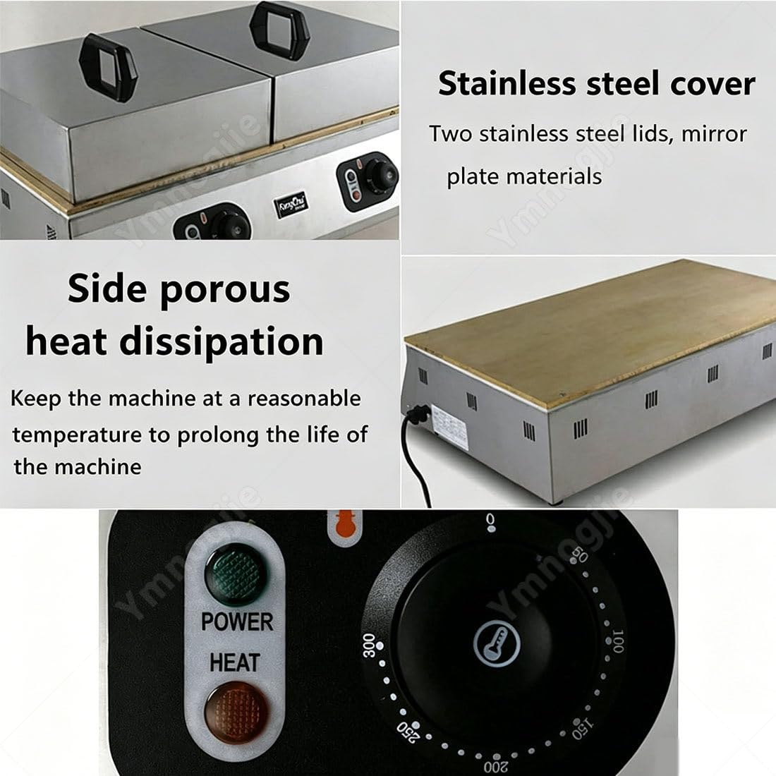 Gofrownica Komercyjna 1300W,Maszyna Sufletów Z Powłoką Nieprzywierającą,Naleśnikarka Dorayaki Baker Ze Stali Nierdzewnej,Niezależna Kontrola Temperatury I Czasu Dla Piekarni SingleHead