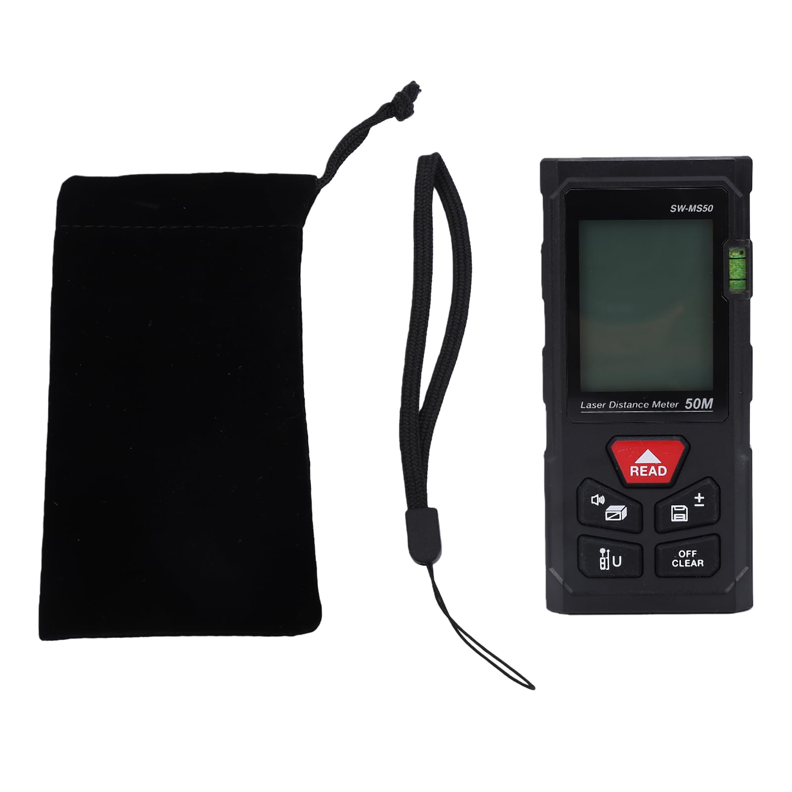 Eujgoov Medidor de Distancia Láser Cinta Métrica Láser Digital Herramienta de Medición Portátil con Pantalla LCD Retroiluminada Medición Continua de Nivel de Burbuja