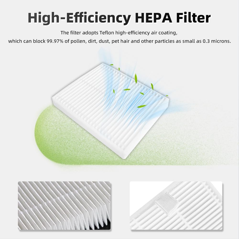 21 Pcs Replacement Parts Accessories Compatible with iRobot Roomba 104 Combo, Roomba 105 Combo,Y0140, Y0110 Robot Vacuum, 2 Roller Brush, 6 Hepa Filters, 6 Side Brushes,6 Mop Pads,1 Cleaning Brush