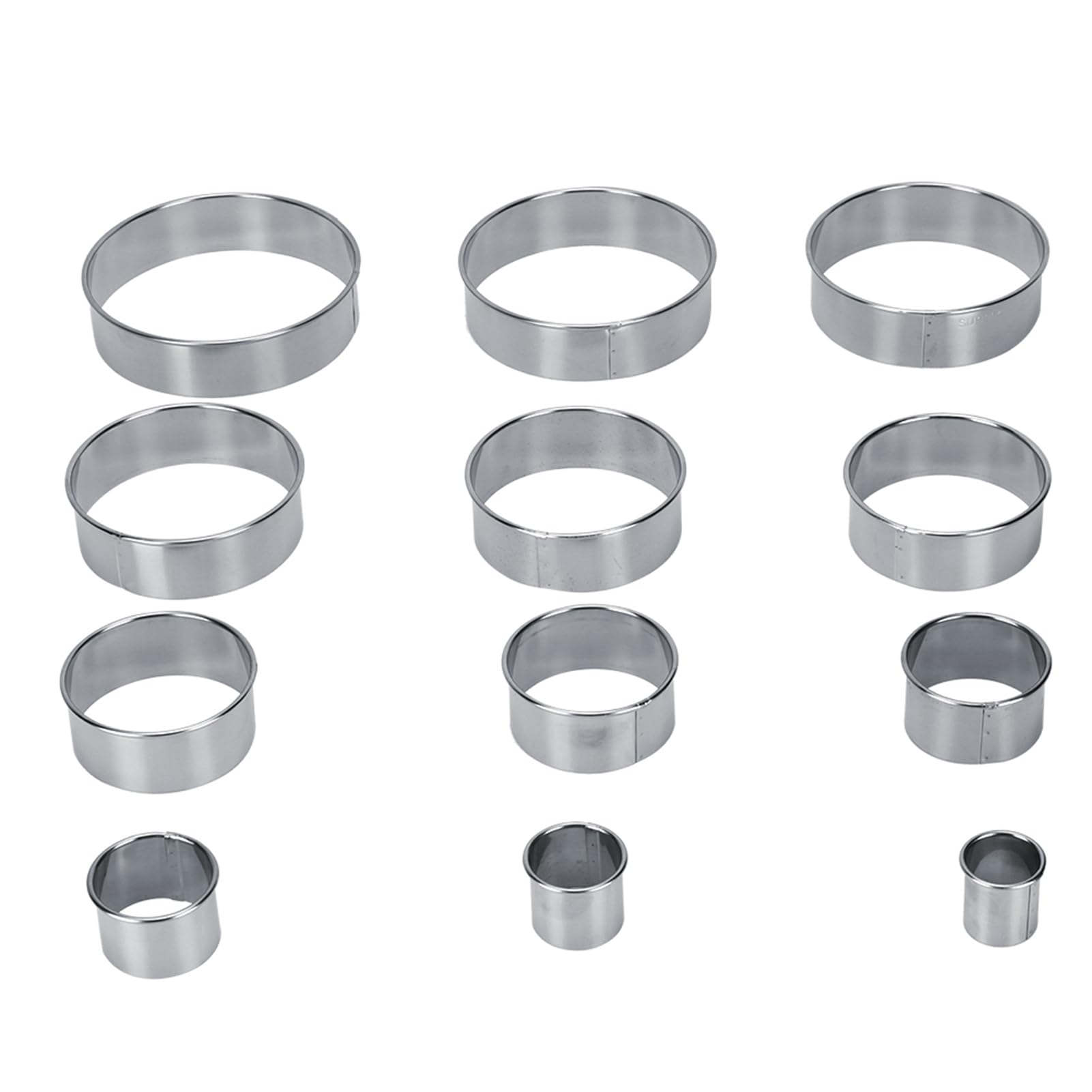 Lybunair 12PCS spotless Steel Circle Baking Set for Cookies, Mousse, and Donuts, Cookie Cutter for Home Bakers