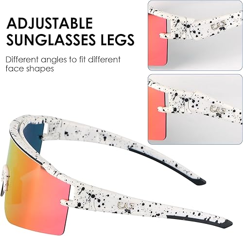 Miniatura 3 de Gafas de sol deportivas polarizadas, 3 lentes intercambiables, lentes de sol de béisbol para hombres, mujeres, jóvenes, correr, ciclismo, golf