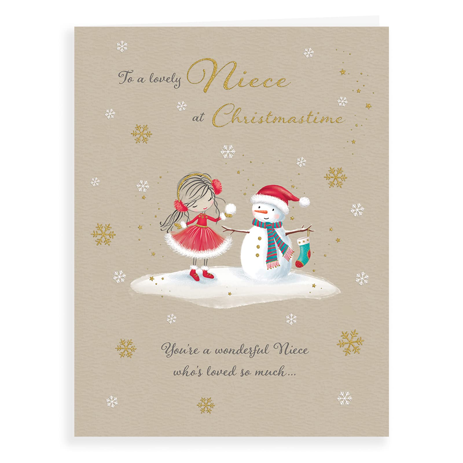 Piccadilly Greetings Character Christmas Card Niece - 8 x 6 inches