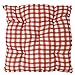 JEMIDI Cuscino con Fodera 40x40 x 8cm - Morbido Cuscinetto Imbottito con Fodero - Cuscino Giardino Extra Spesso con Rivestimento - Quadri Bianco Rosso
