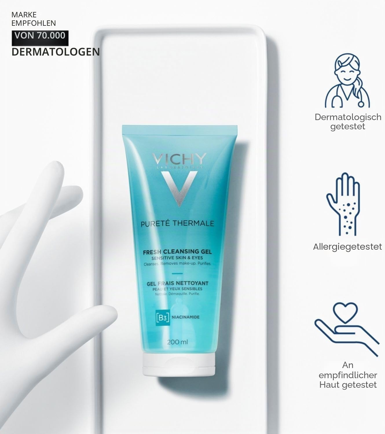 Vichy Cleansing & Toning Duo – Entfernt sanft Make-up & Unreinheiten – erfrischt und strafft die Haut – Pureté Thermale Gel + Toner je 200 ml