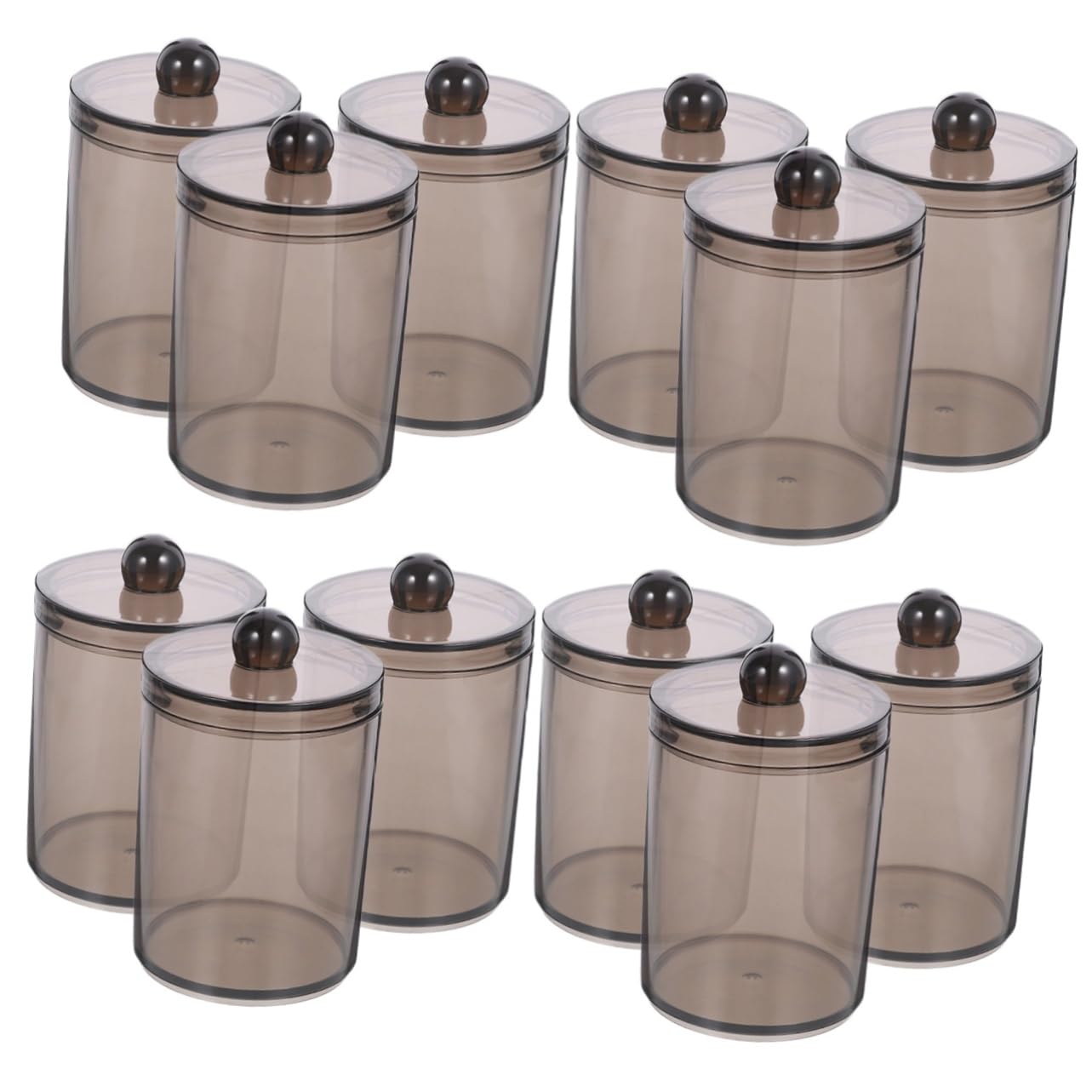 Amosfun 12 Stück Wattestäbchen Box Badezimmer Glas Mit Deckel Wattestäbchen Spender Zahnstocher Organizer Wattestäbchen Gläser Badezimmer Organizer Und