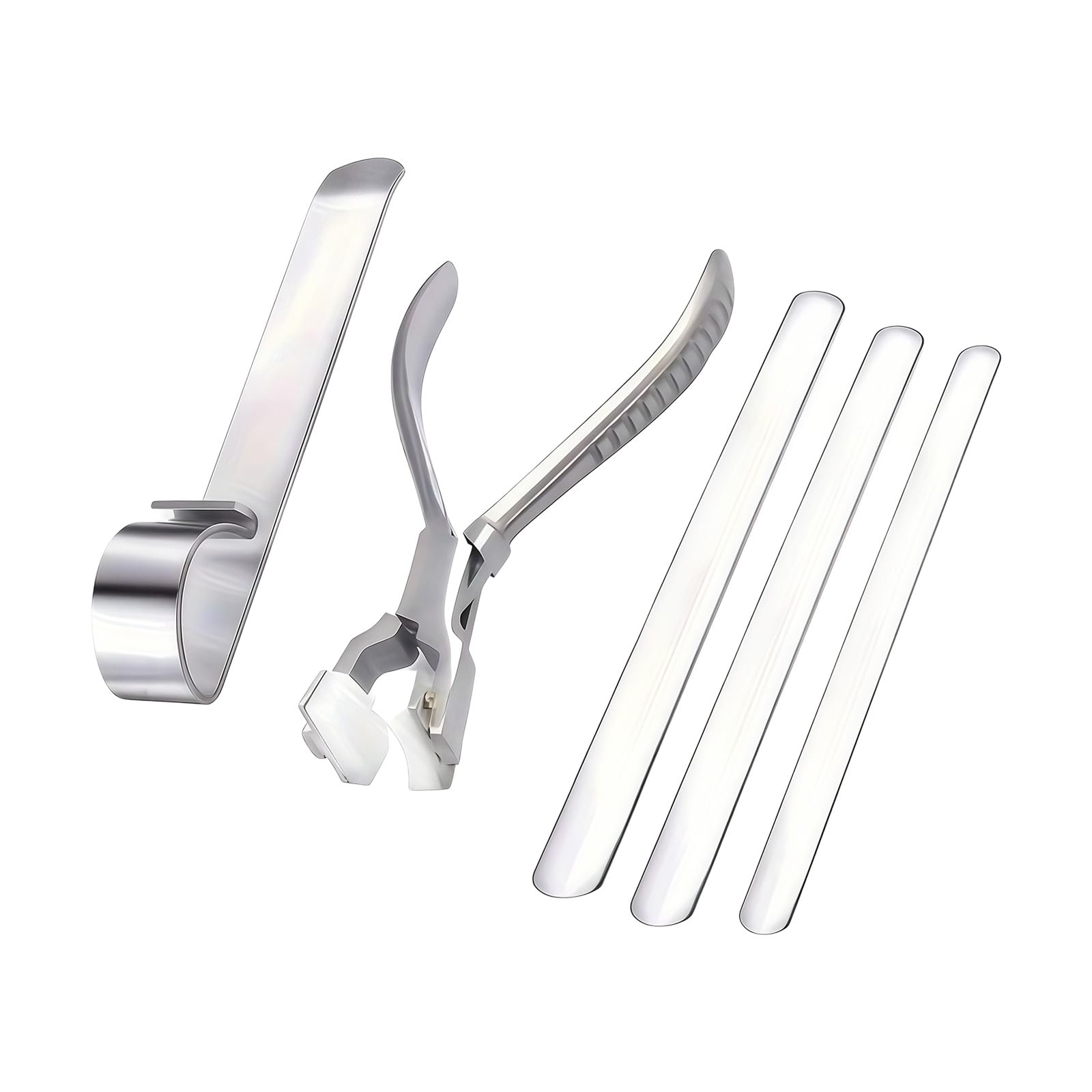 Bangle Shaping Tools Stainless Steel 5-Piece Bending Set with Nylon Jaw Plier, Holding Jig and 3 Forming Rods for Jewelry Repair Use Open Resizing Manual Jewelry Tool Makers