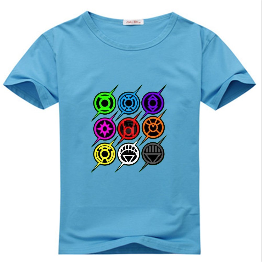 Shanshan Chen Mens Flash Lantern Corp Sky Blue T-shirts Size M