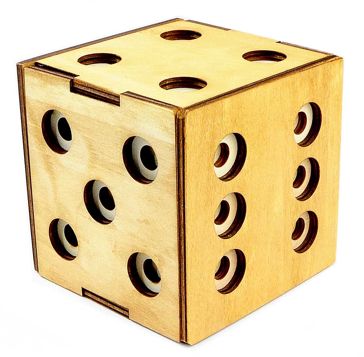 Logica Puzzles Art. Dice Secret Box Wooden Brain Teaser Secret Safe