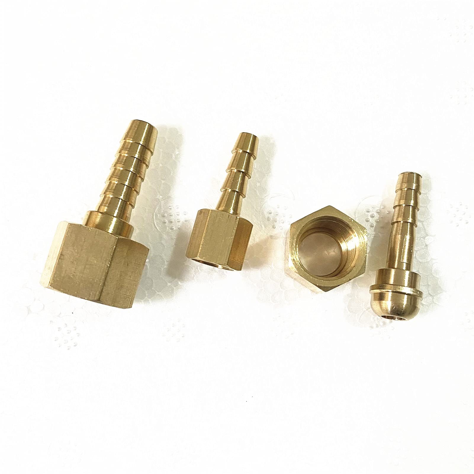 Zkenyao-Brass Connector 6mm 8mm 10mm Hose Barb M10 M12 M14 M16 Metric Female Thread Left Hand Brass Pipe Fitting Coupler Connector Adapter, Simple to Install (Color : M10x1 to 6mm)
