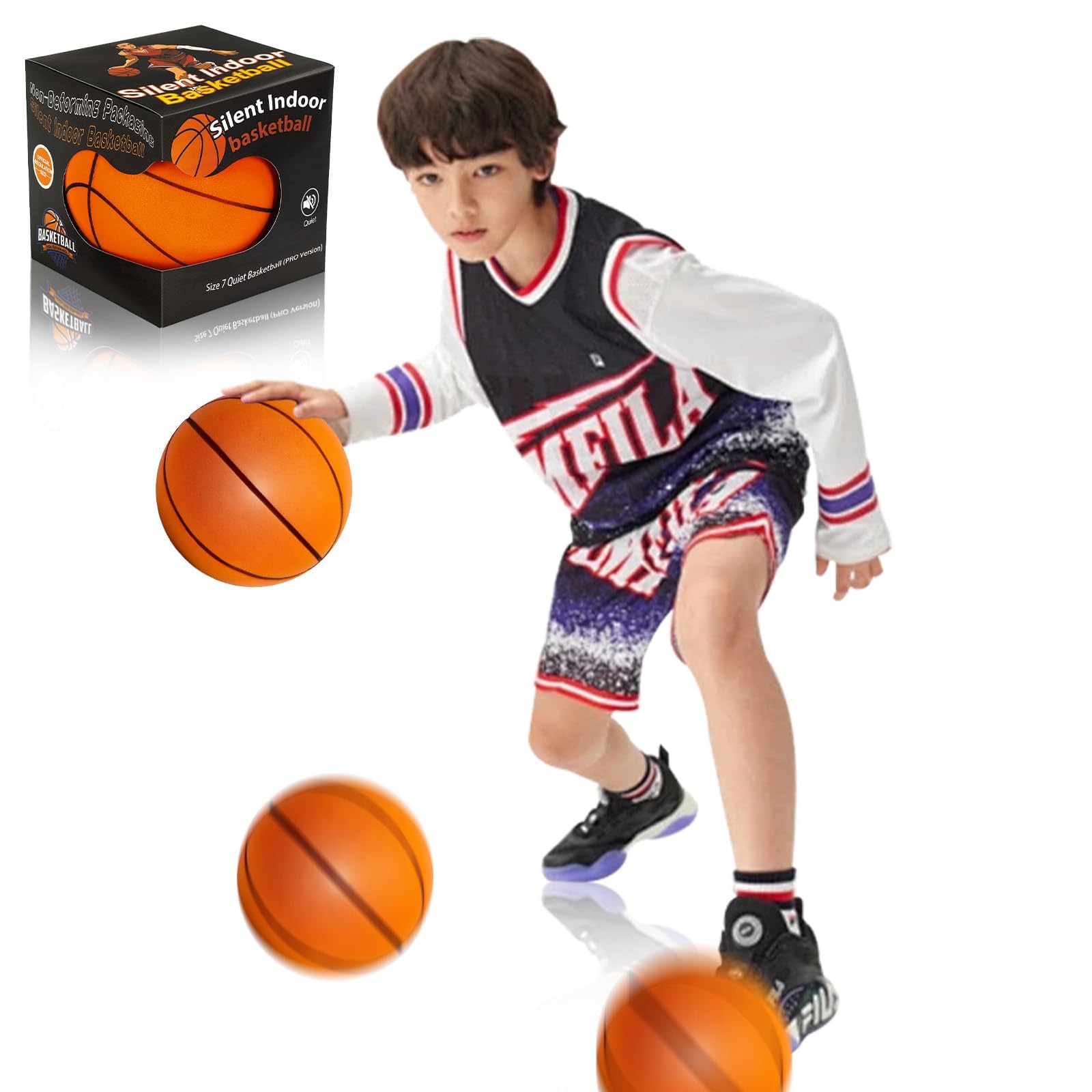 DORIMI Ballon Basket Silencieux en Mousse – Ballon de Basketball sans Bruit pour Entraînement Intérieur, Dribble Discret