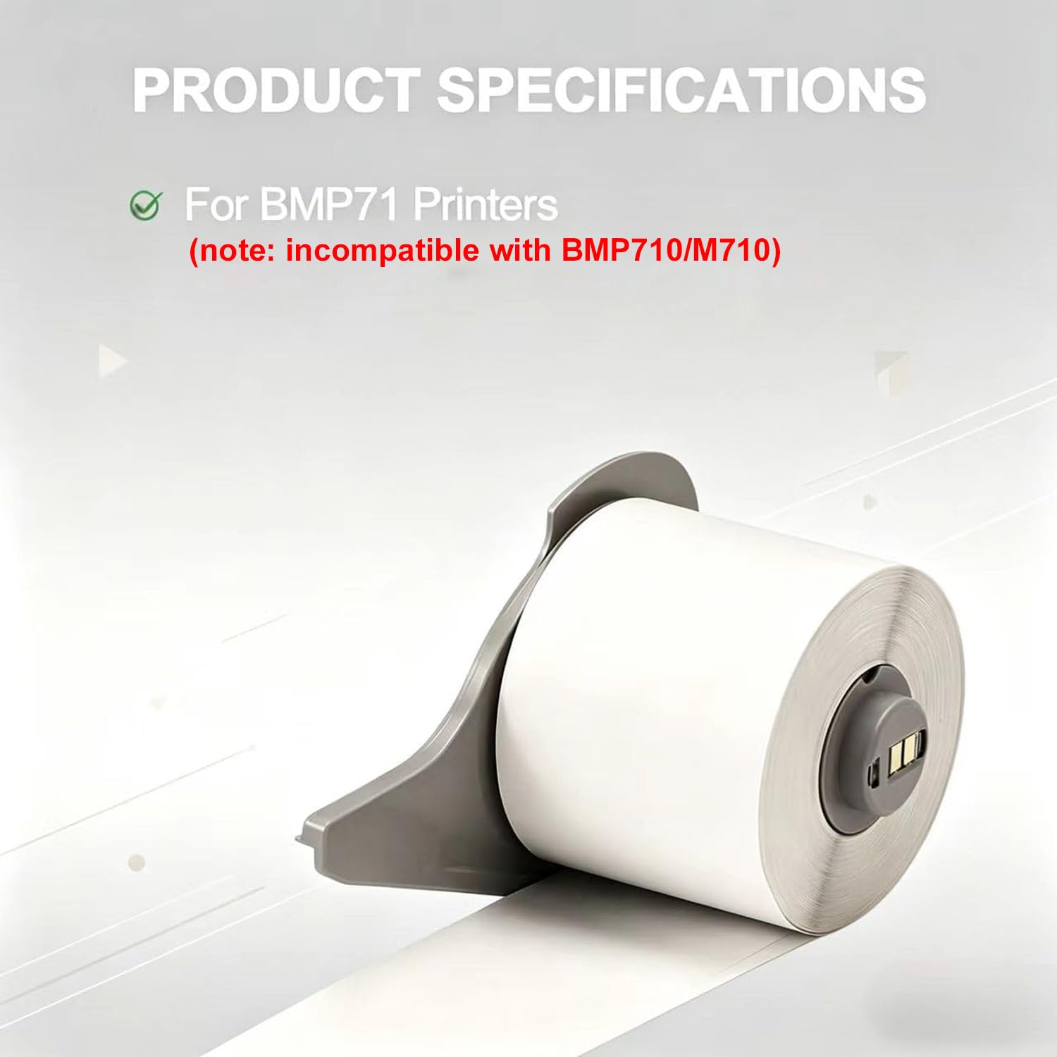 M7C-2000-595-WT - Nastro adesivo permanente in vinile compatibile con Brady per tutte le condizioni atmosferiche, per stampanti BMP71, 5,1 cm x 150 m, bianco (confezione da 6)