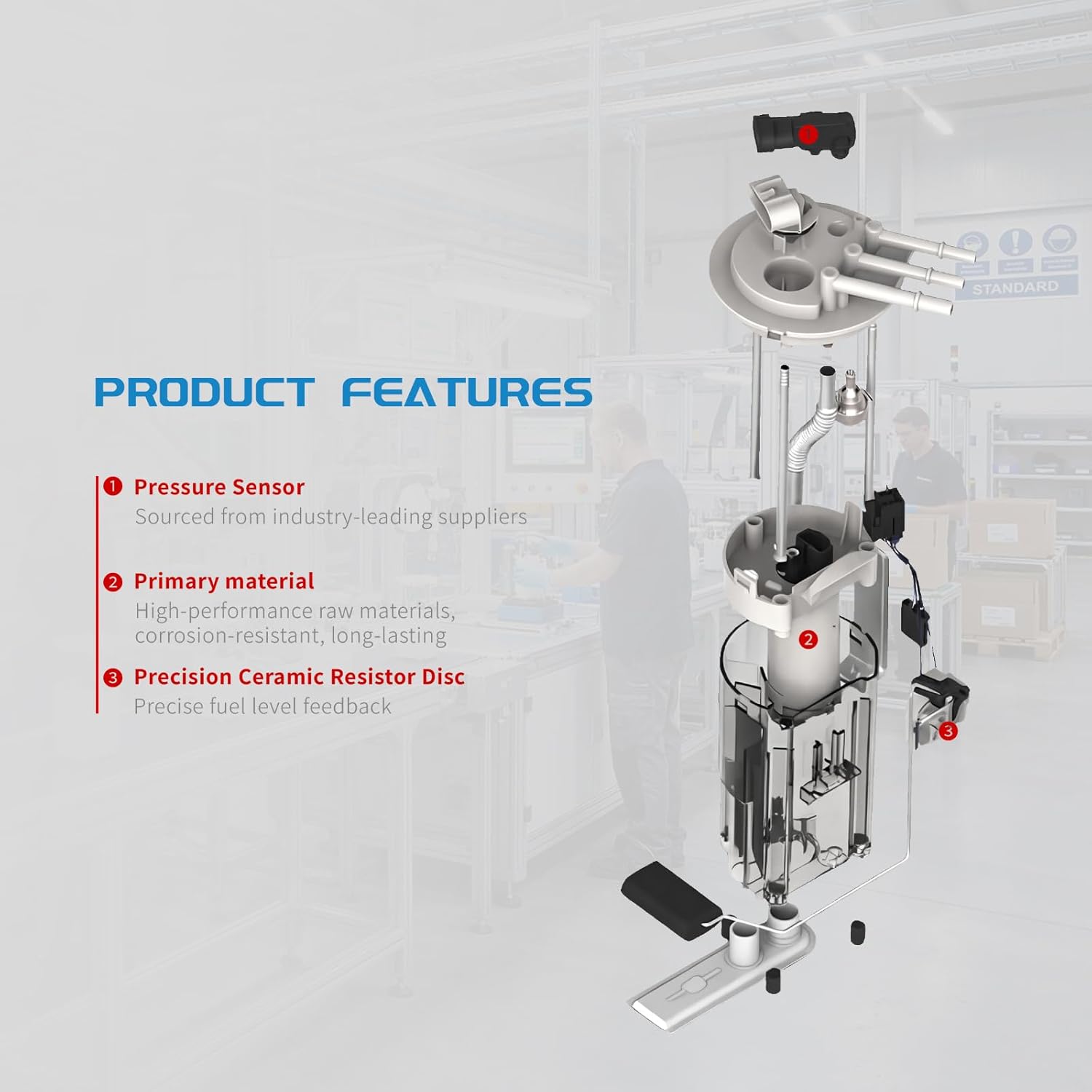 KELOKE Electric Fuel Pump Module Assembly with Pressure Sensor Compatible with 2007 2008 2009 Hyundai Santa Fe, V6 2.7L 3.3L, Gas, Replace# E8821M FG1272 SP3022M 31110-0W000 P76603M - Image 4