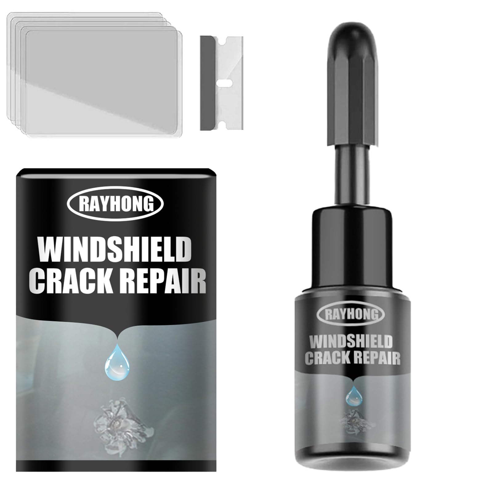 sudxin Rayhong Windshield Crack Repair - Rayhong Car Windshield Crack Repair Kit, Chips and Cracks Car Glass Repairs Kit (1 PC)