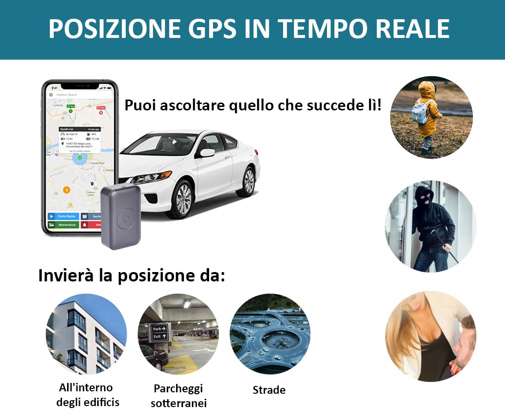 [Aggiornato 2025] Registratore Vocale Spia GSM di ascolto in tempo reale che ti chiama o che puoi chiamare, microspia audio con miglioramento vocale, microfono spia a distanza, localizzazione GPS
