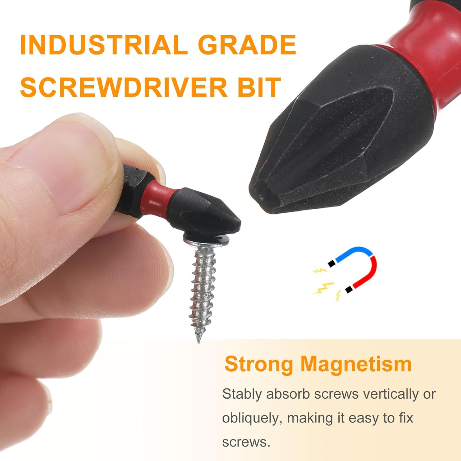 Generic 20pcs PH2 Phillips Screwdriver Bit 1/4" Hex Shank 25mm/1" Length Magnetic Cross Head Hex Bits S2 Steel Screw Driver Bit for Impact Electric Screw Driver Power Tools