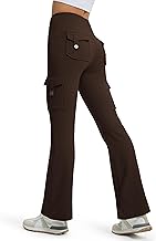 Libin Women's Thermal Leggings Waterproof High Waist Fleece Winter Yoga Trousers Sports Fleece Trekking Plush Leggings with Pockets, brown, M