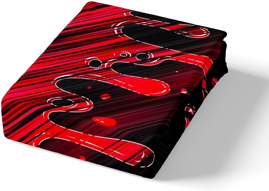 Feelyou Abstract Bedding Duvet Cover Set Kids Ombre Red Black Reversible Bedding Set Modern Art Comforter Cover Set for Women Men Room Decor Drop-Shaped Bedspread Cover Full Size with 2 Pillow Case