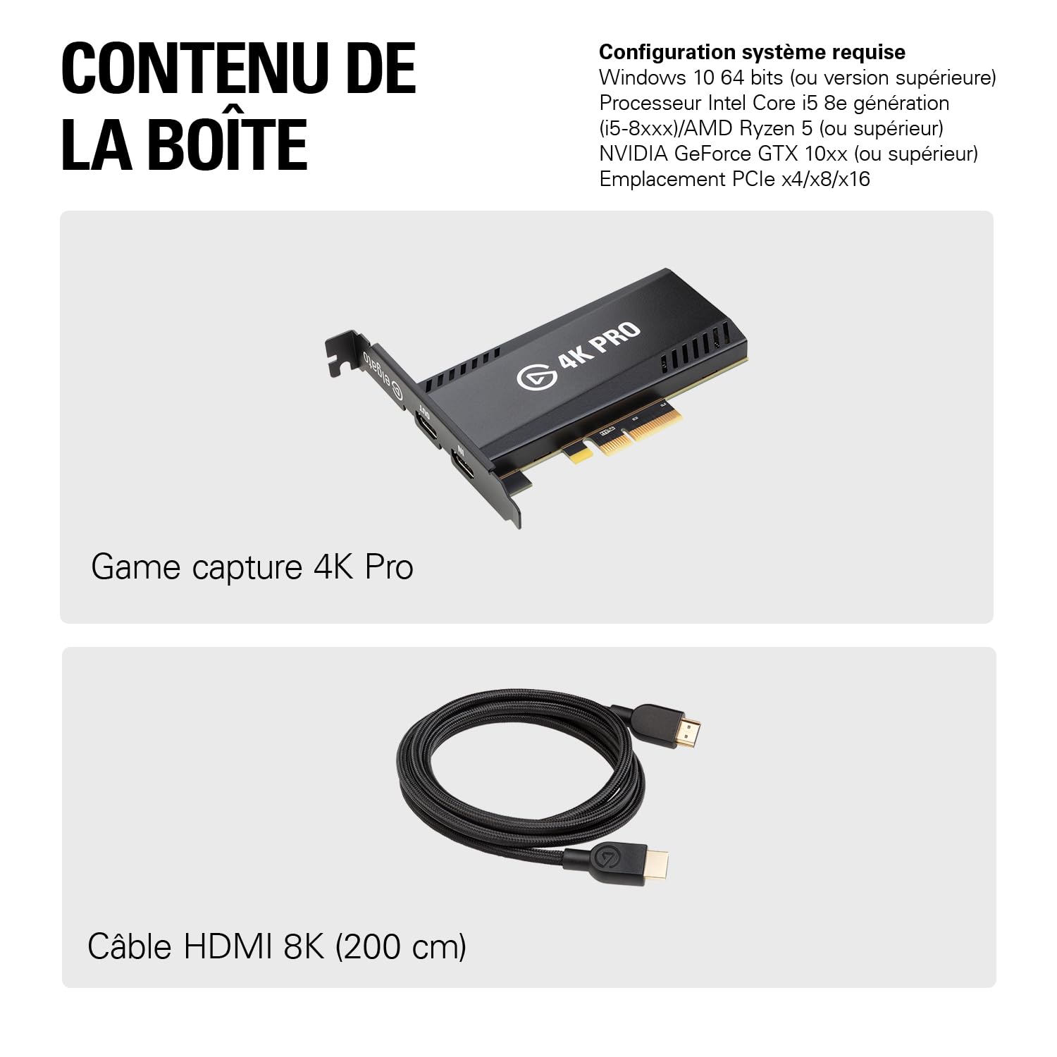 Elgato 4K Pro, carte d’acquisition interne, Passerelle 8K60/4K60 HDR10, latence ultra-basse sur PS5/Pro, Xbox Series X/S, OBS et plus encore, pour le streaming, PC Windows et double PC