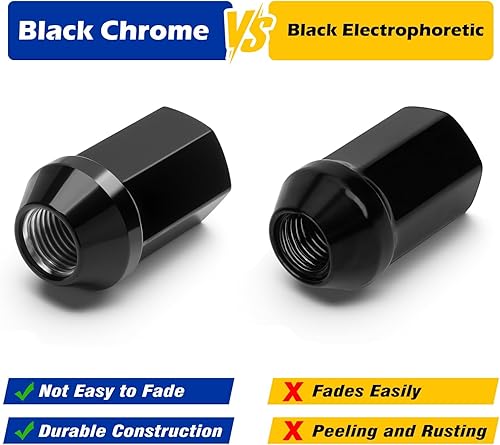 Miniatura 10 de Dynofit - Tuercas para rueda M14x1.5, hexagonal, 78 pulgadas (22mm), altura 1.5 pulgadas, asiento cónico, tuercas OEM plateadas, 20 unidades