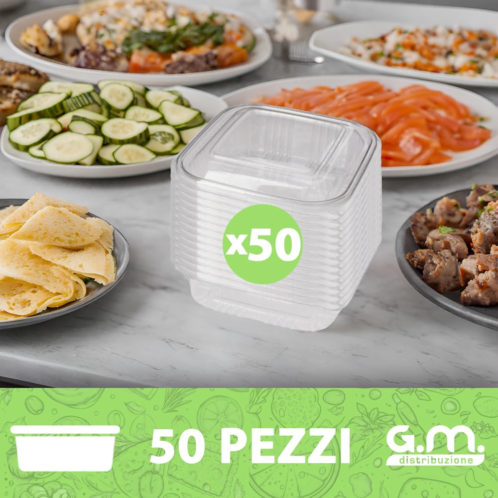 Vaschette Alimenti Usa E Getta Con Coperchio - 50 Pezzi Ovali In PET, Chiusura Ermetica, Ideali Per Take-Away - Foto 14
