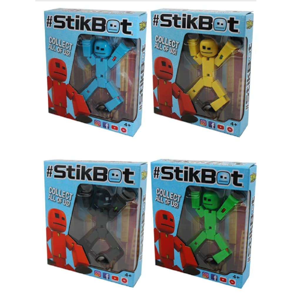 ZingZing Stikbot Animation Figure (Four Pack - Random Colours)