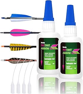 50g X 2 Arrow Glue, Instant Fletching Adhesive, Clear Insert Glue for Carbon Arrows, Fletching Vanes, Feathers and Insert...