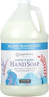 Ginger Lily Farms Island Tranquility Vegan Liquid Hand Soap Refill - Green Tea Lemongrass Scent, Cruelty-Free, 1 Gallon (128 fl oz)
