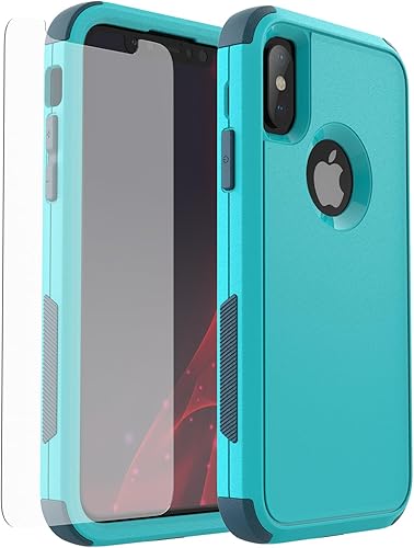 X-belmox Funda para iPhone XR a prueba de caídas a prueba de golpes 3 capas de protección contra caídas para iPhone XR con protector de pantalla,