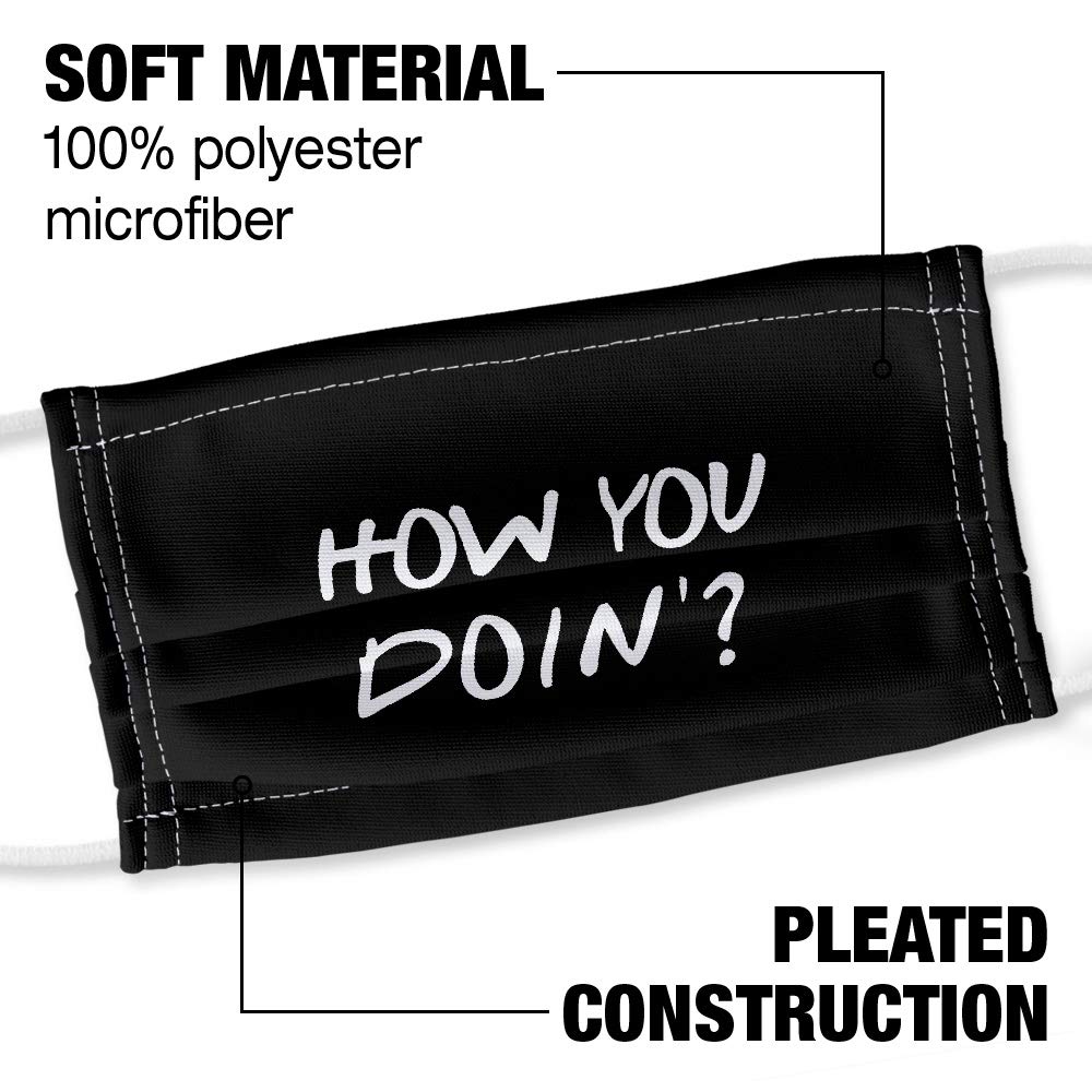 Popfunk Friends How You Doin'? 1-Ply Reusable Face Mask Covering with Adjustable Nose Wire, Unisex