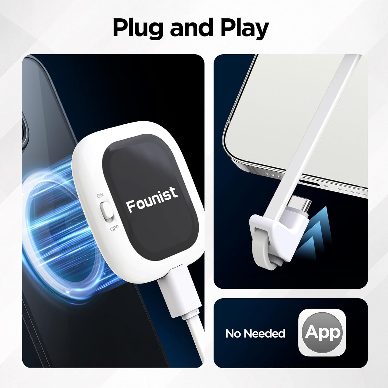 BrexLink × Founist Phone Vlog Selfie Monitor Screen, AMOLED Display, Plug and Play, No App Needed, Fully Unlock iPhone Rear Camera for Vlogging and Live Streaming, Only for iPhone 15 and Newer
