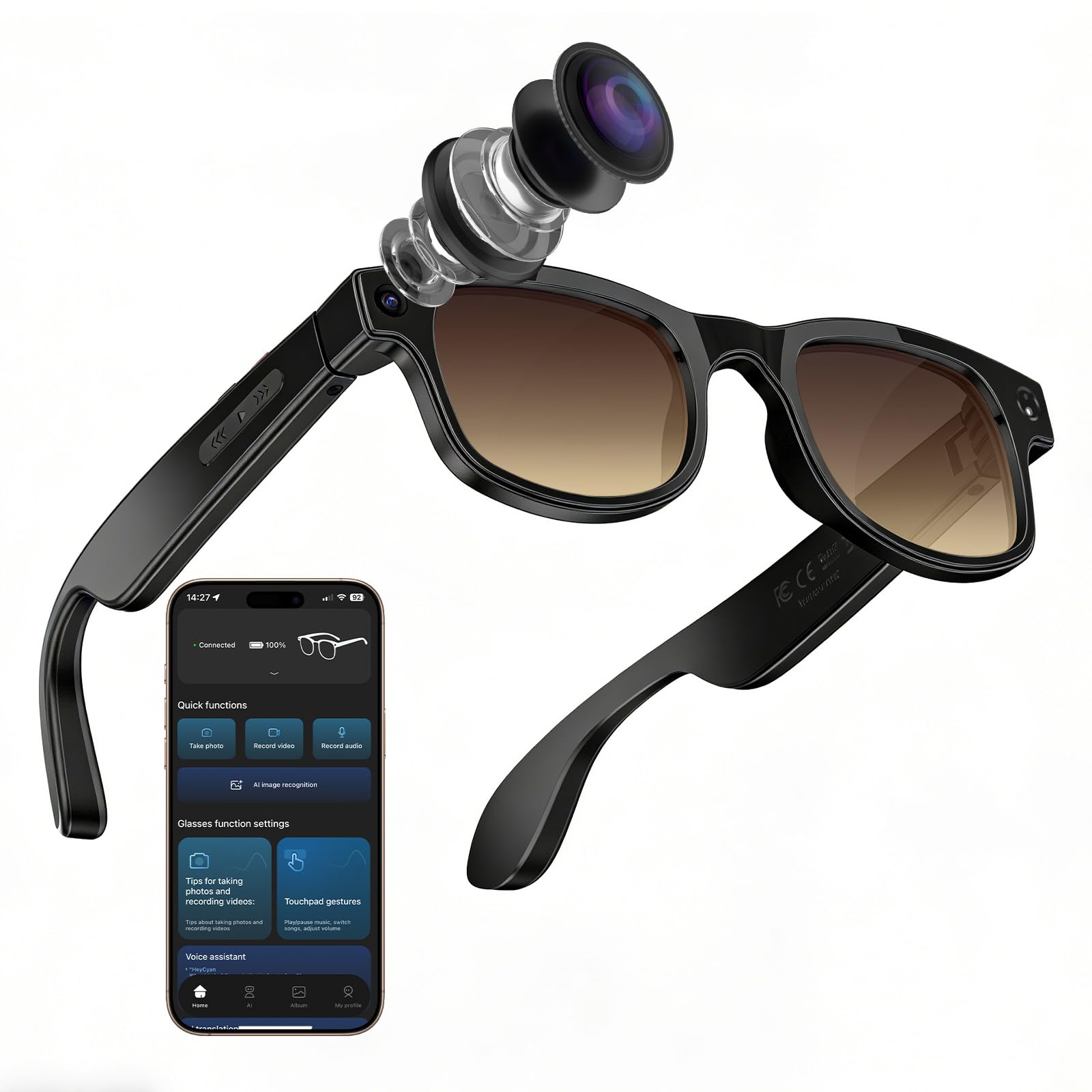 CJkao Music Smart Glasses ，G2-Brownness-image-45