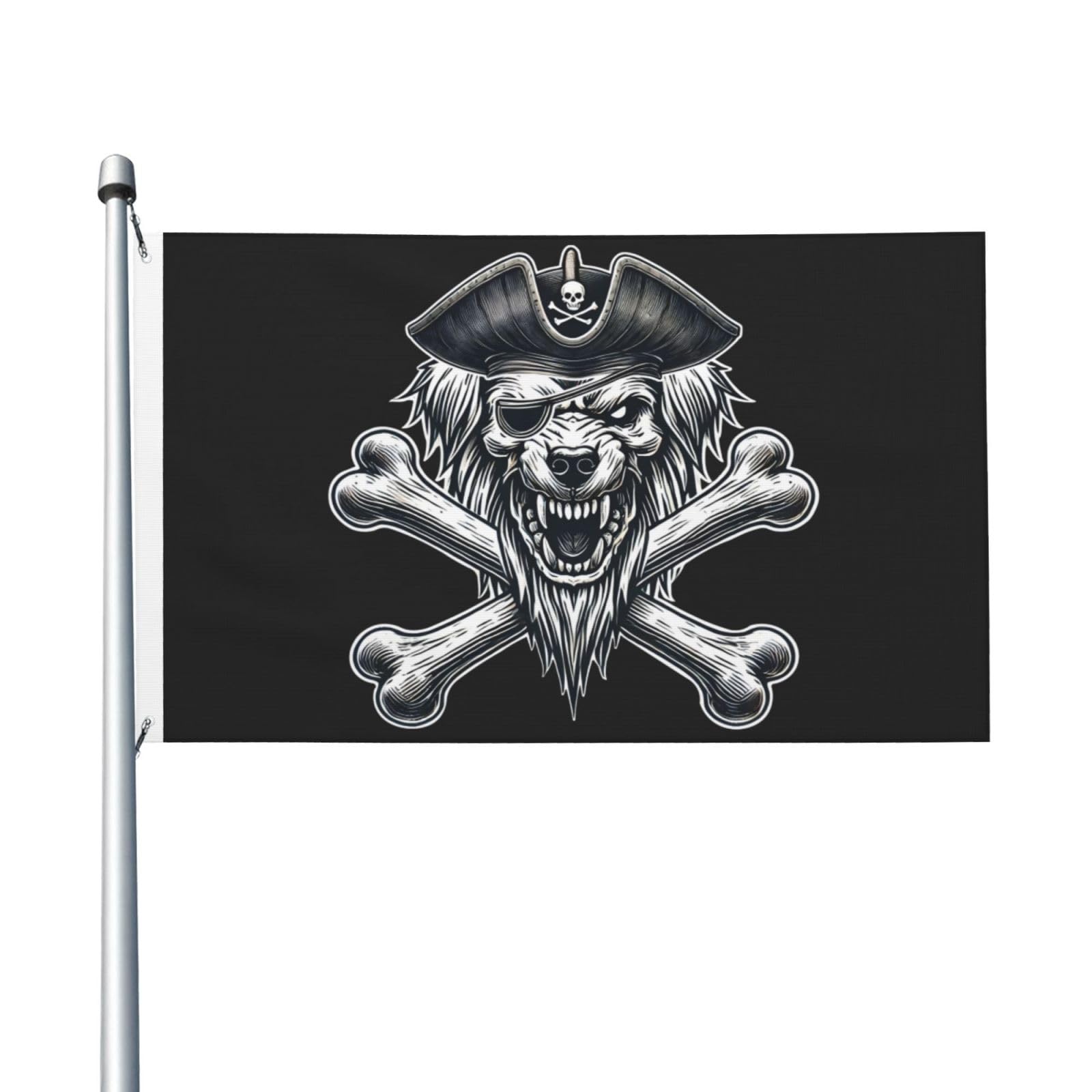 zyatbwi Dogs Pirate Flag 3x5 Ft Animal Pirate Flags for Home Outdoor Indoor Garden Home Decoration Banner
