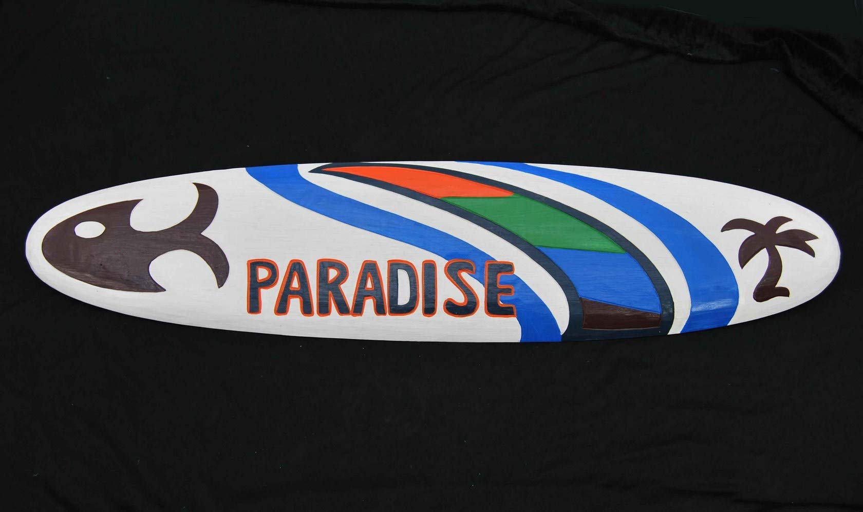 Planche De Surf Tiki Décorative En Bois - 100 Cm - Panneau Mural Hawaï